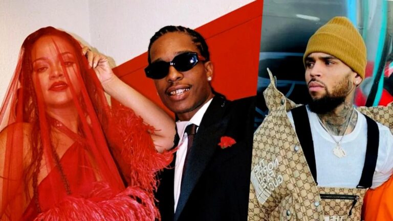 A$AP Rocky cầu hôn Rihanna bằng grills và cũng không quên nhắc đến Chris Brown trong MV “DMB”